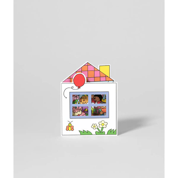 Birthday House Party Shaped Card