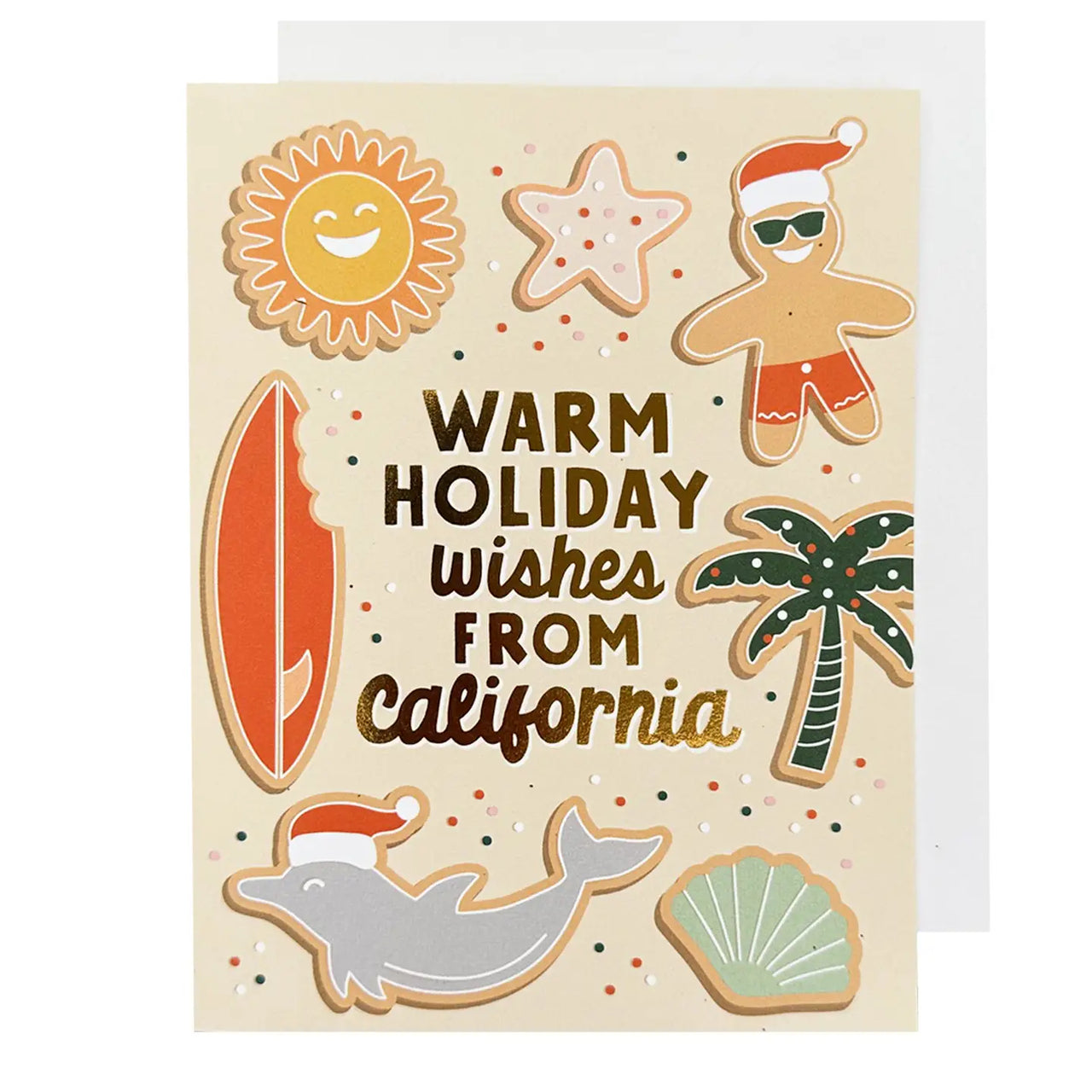 California Warm Holiday Wishes Sugar Cookies Card