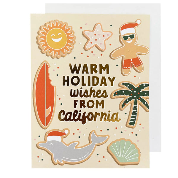California Warm Holiday Wishes Sugar Cookies Card Boxed Set