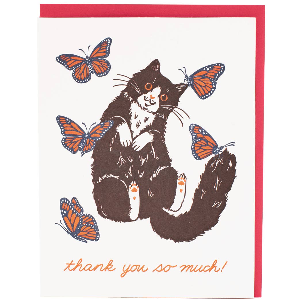 Cat & Butterflies Thank You