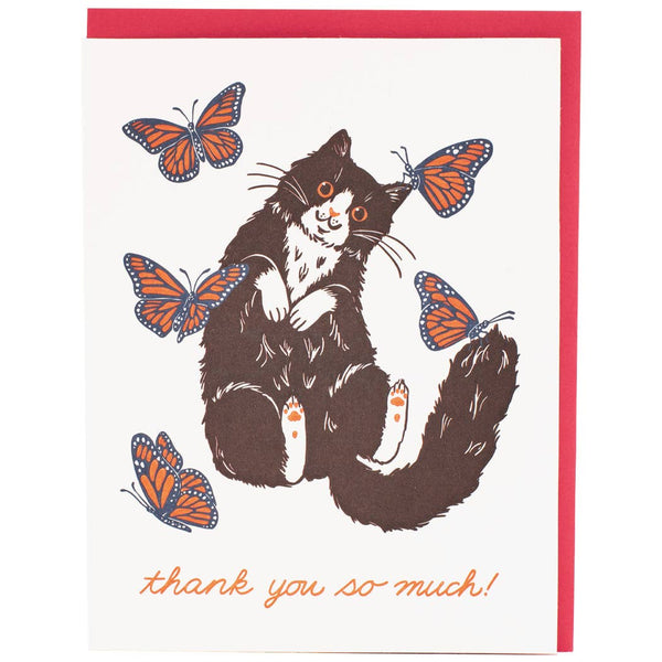 Cat & Butterflies Thank You