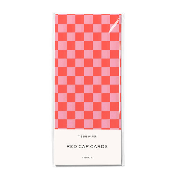 Red and Pink Checkers Tissue Paper