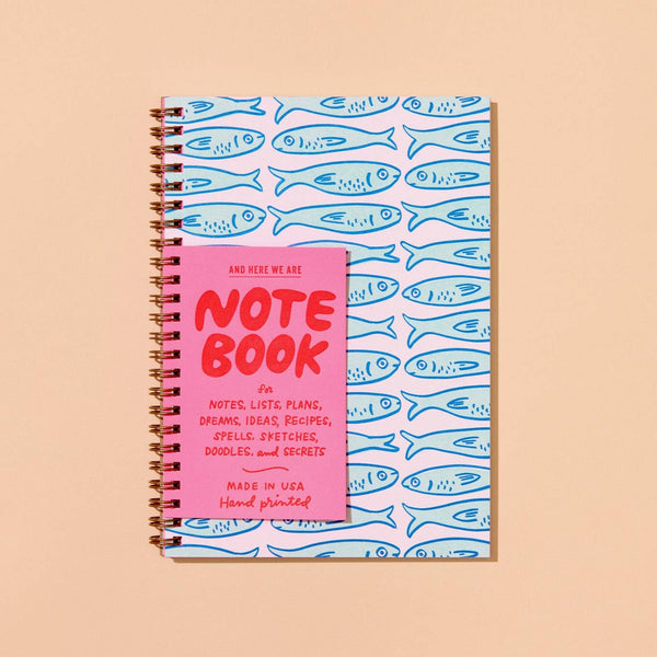 Sardines A5 Lettepress Spiral Notebook