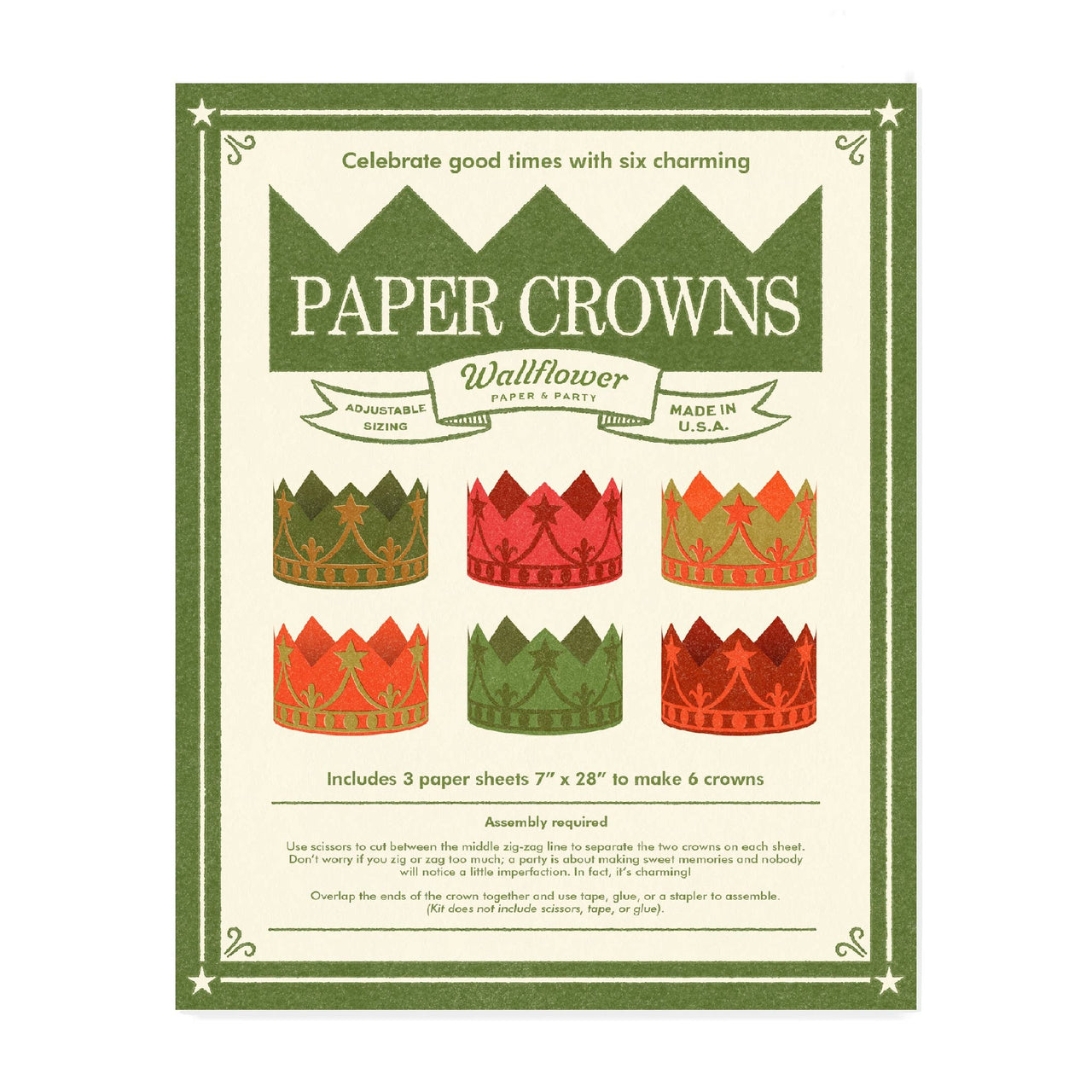Colorful Christmas Paper Crowns