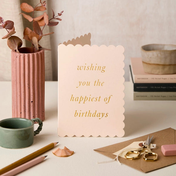 Scallop Happiest Birthday Blush