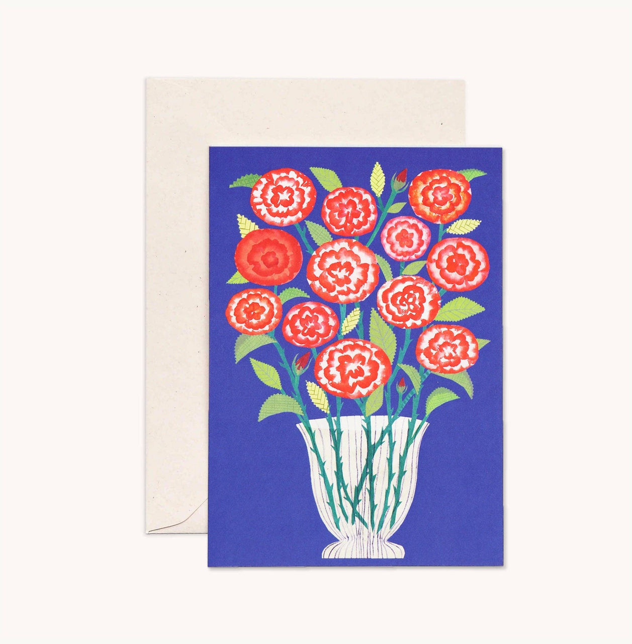 A Dozen Red Roses on Blue