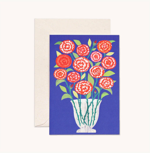 A Dozen Red Roses on Blue