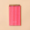 Red/Pink Stripe Letterpress Pocket Size Notebook
