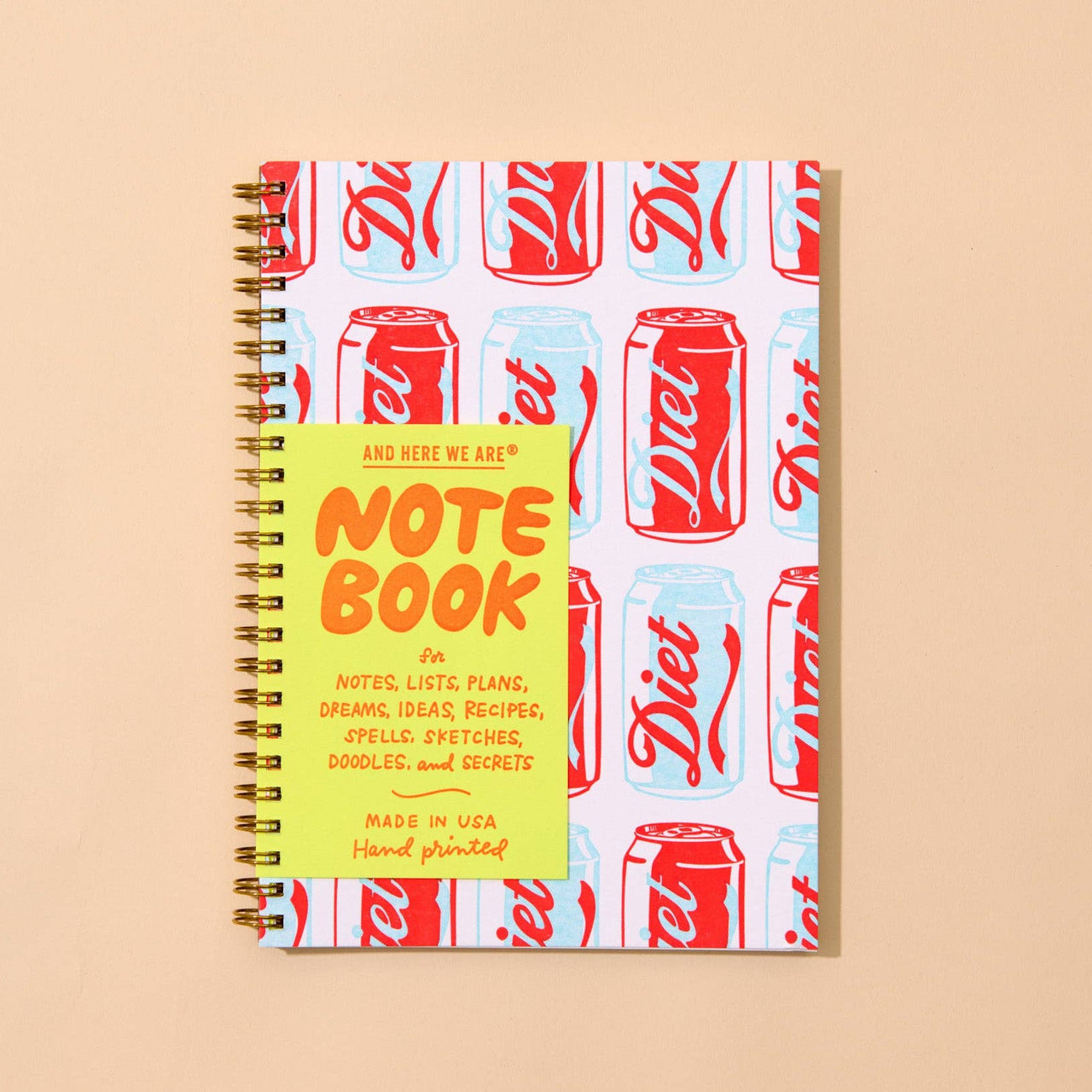 Diet Soda Warhol Pop Art A5 Letterpress Spiral Notebook