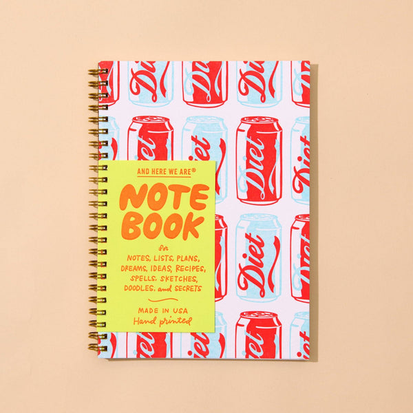 Diet Soda Warhol Pop Art A5 Letterpress Spiral Notebook