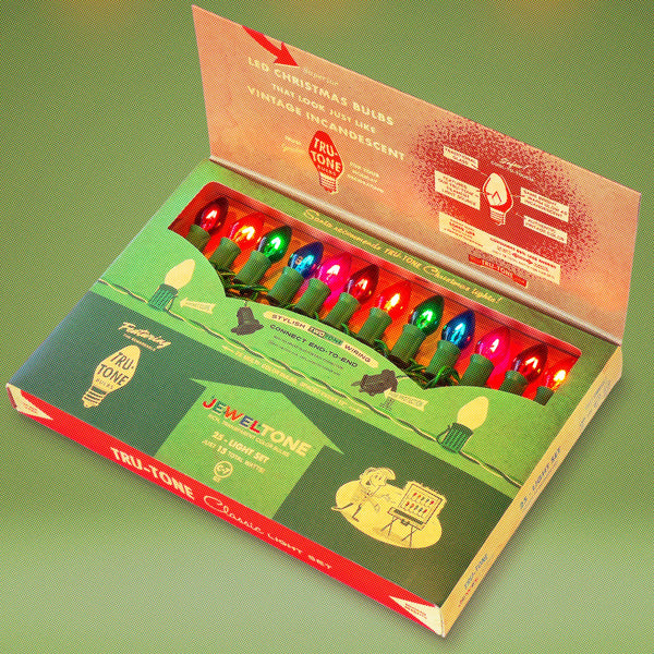 Vintage Jewel Tone LED Christmas Lights