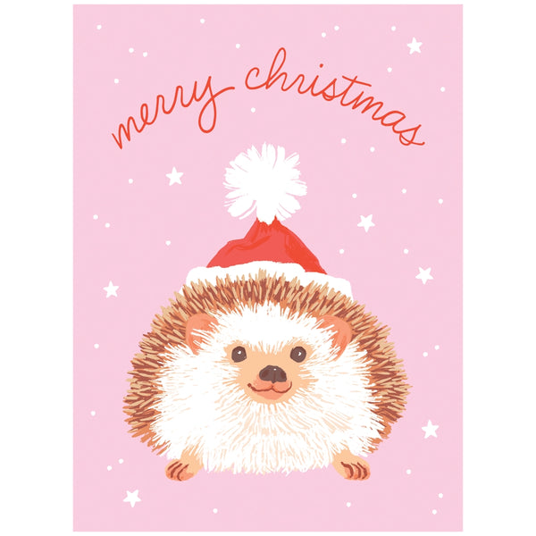 Hedgehog in Santa Hat