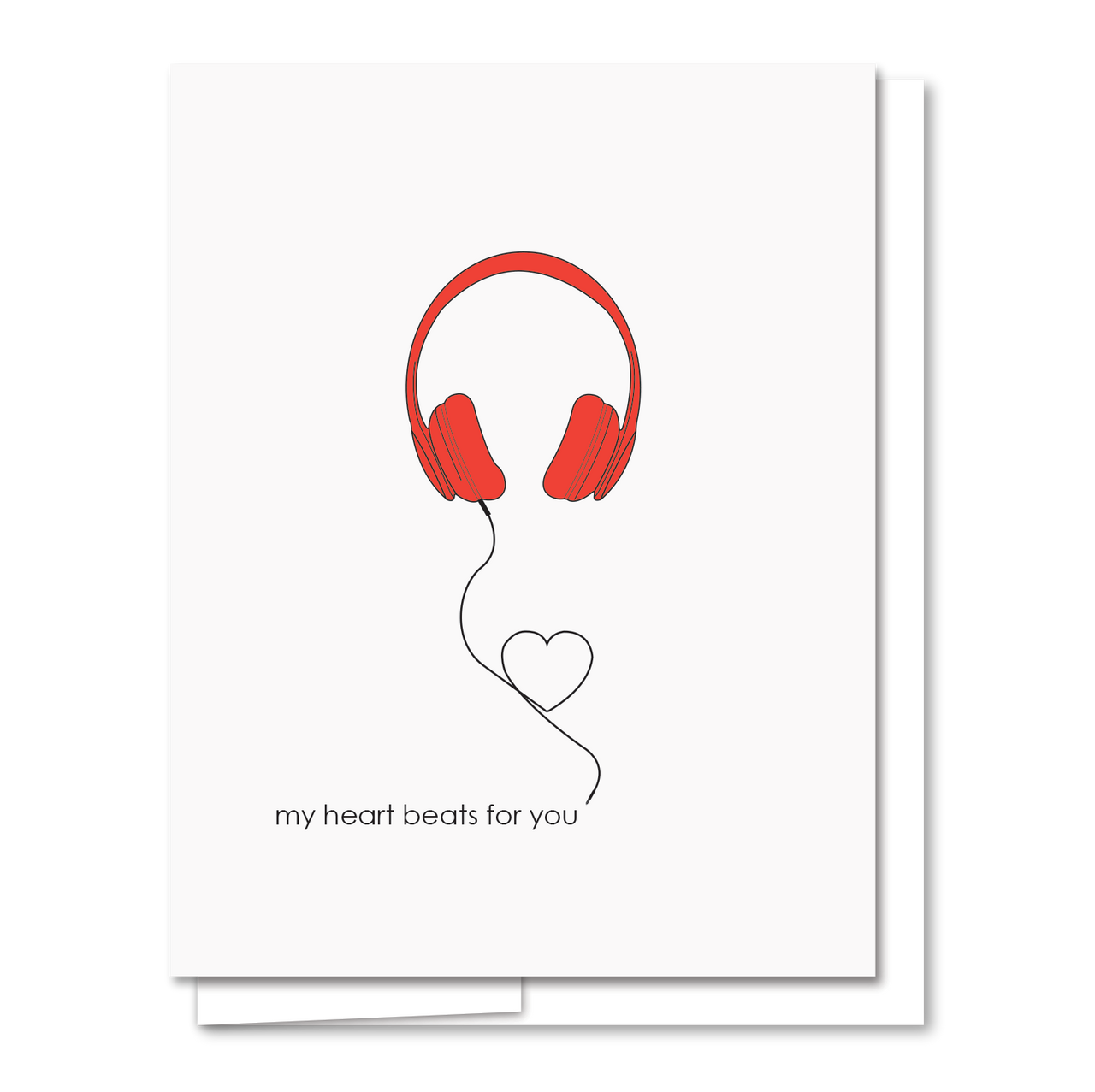 Headphones - Illustrated Funny Love Card