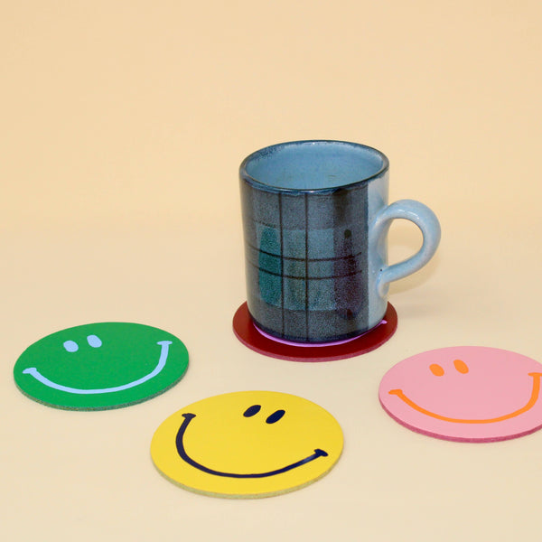 Happy Face Coasters - Pack of 4