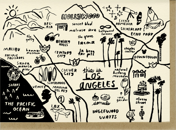 Los Angeles Map Card