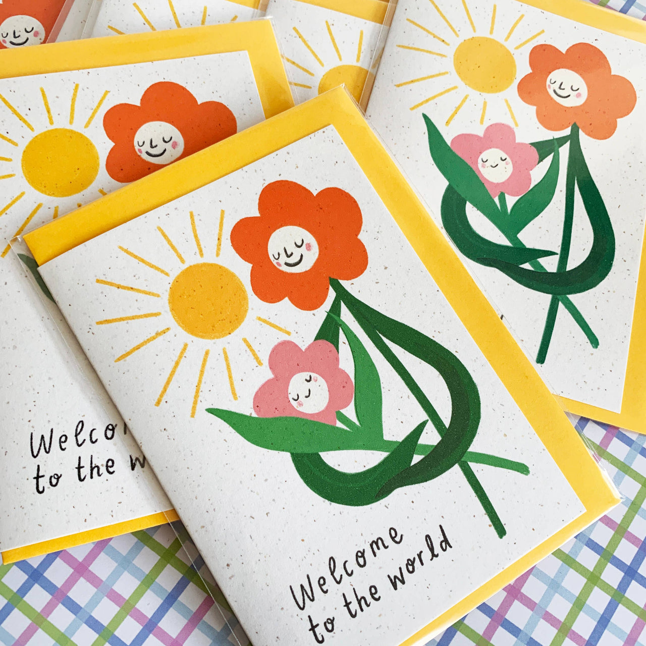 New Baby Flower Face Greeting Card