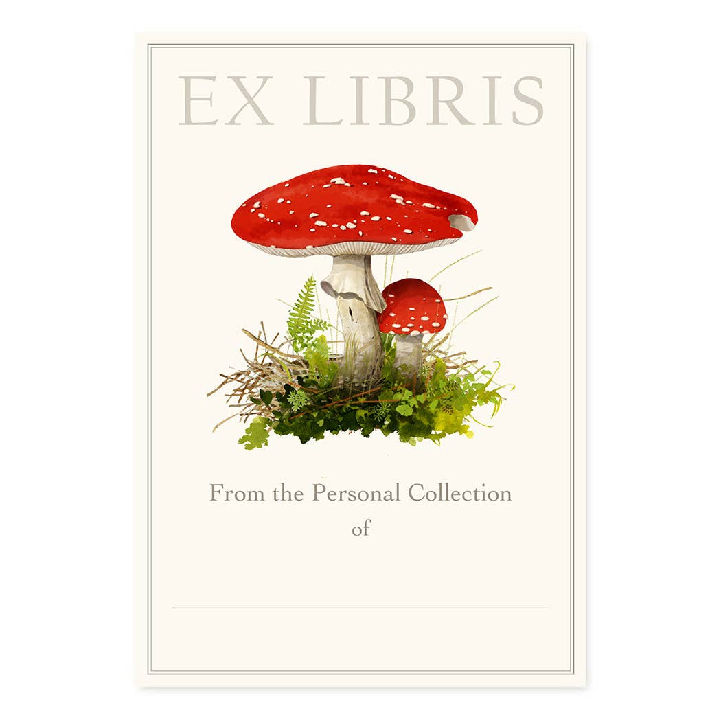 Amanita Muscaria Mushroom Bookplate