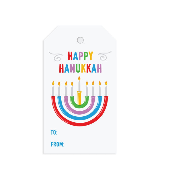 Rainbow Hanukkah Gift Tags