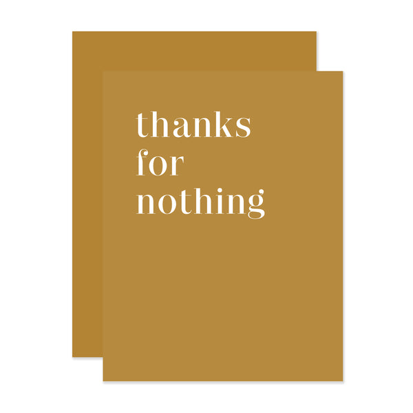 Thanks for Nothing