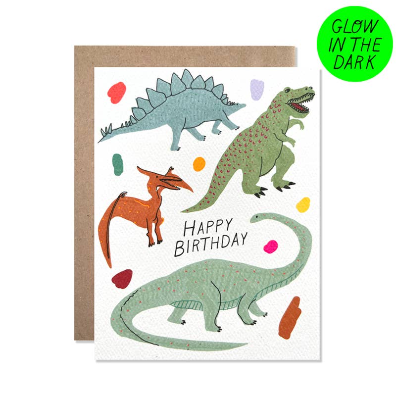 Happy Birthday - Dinosaurs Glow in the Dark