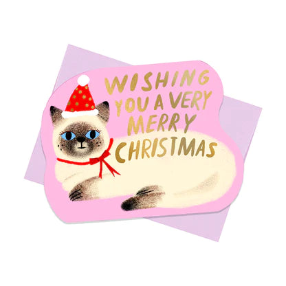 Very Merry Feline-Shaped Card