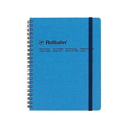 Textured Blue Rollbahn Spiral Notebook - A5