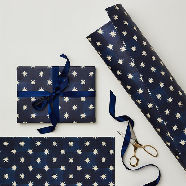 Navy Star Gift Wrap Sheet