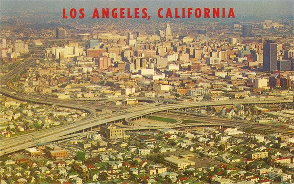 Overview of Los Angeles, California - Postcard