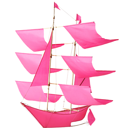 Pink Sailing Ship Kite