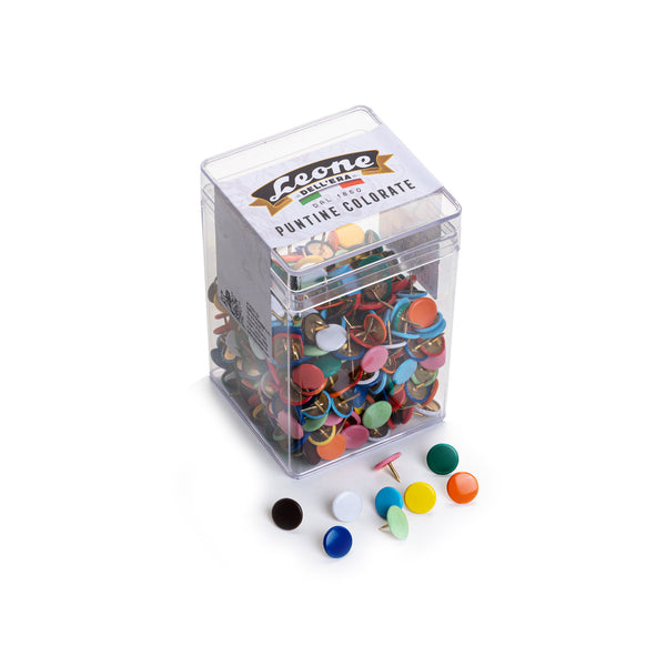 Leone Pushpins Assorted Colors 500 Count