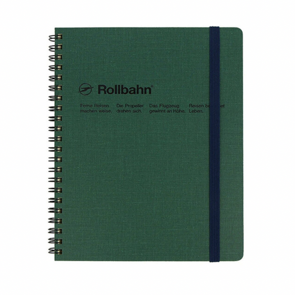 Textured Green Rollbahn Spiral Notebook - A5