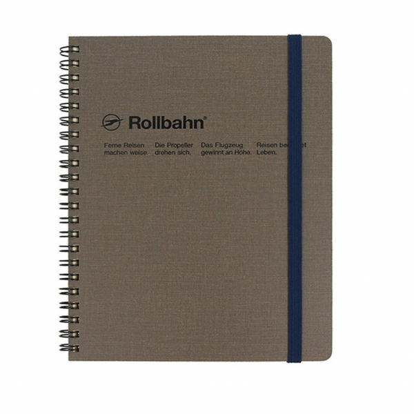 Textured Greige Rollbahn Spiral Notebook - A5