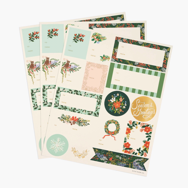 Winter Floral Stickers & Label Pack