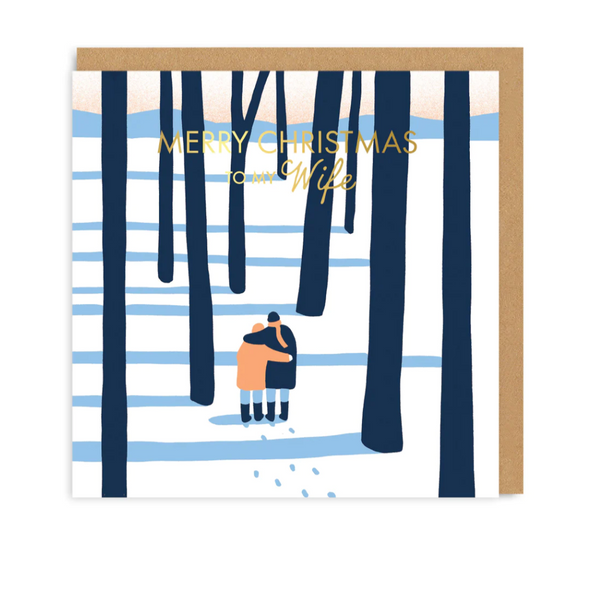 Couple in Woods Christmas Card