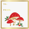 Mushrooms Holiday Gift Sticker