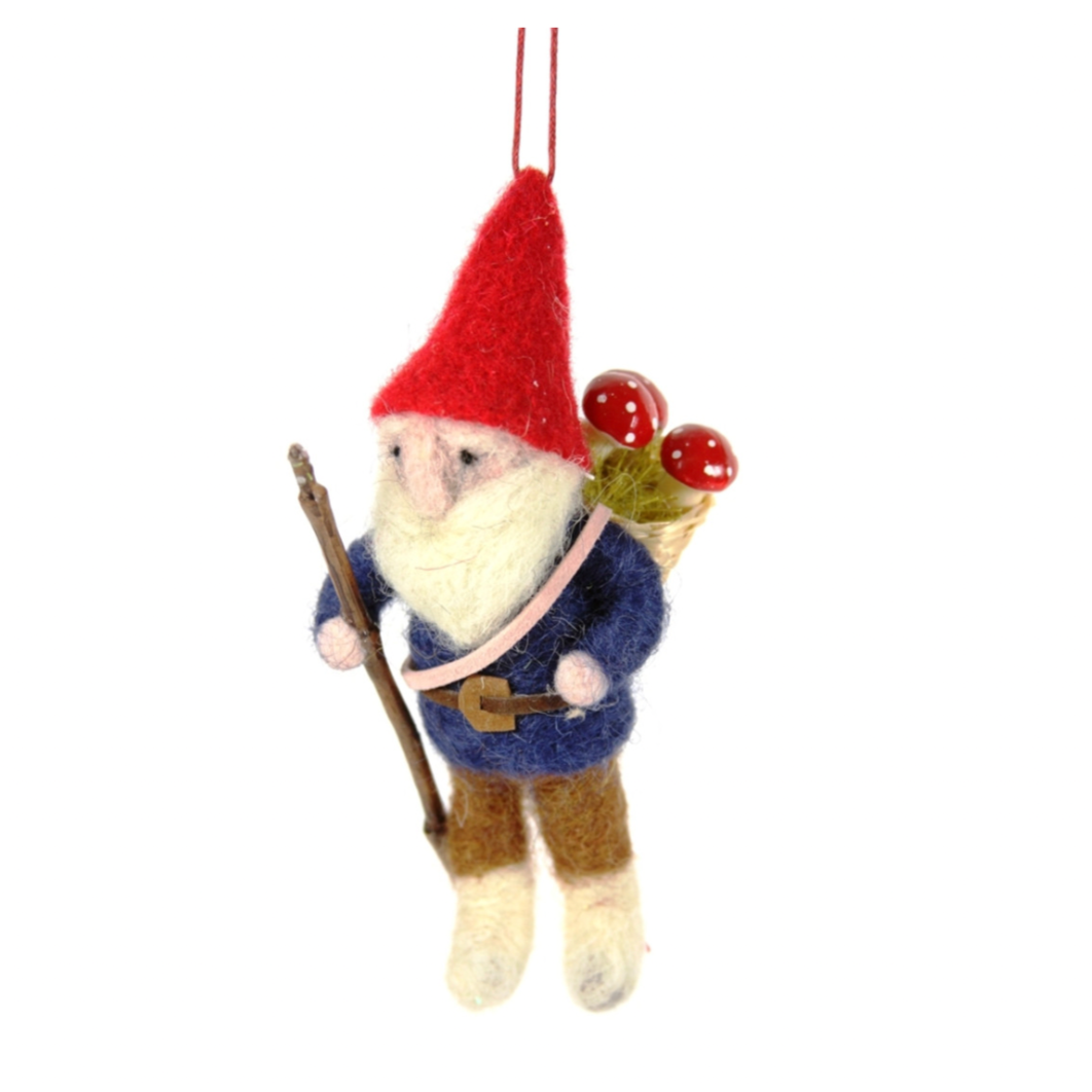 Felted Gnome Ornament
