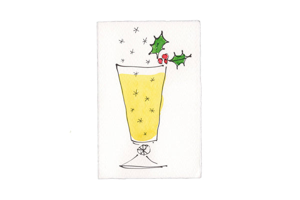 Stars Christmas Cocktail (Champagne) Card