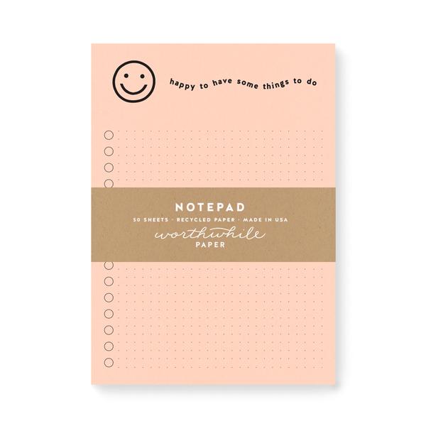 Happy Notepad Pink