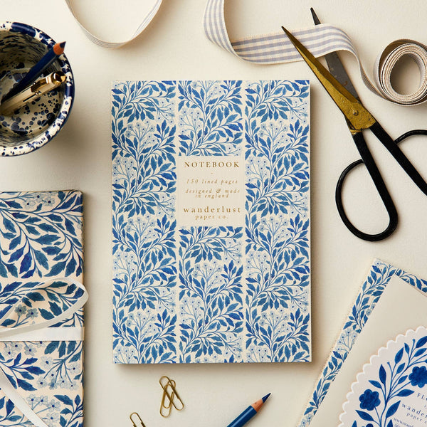 Blue Flora Notebook