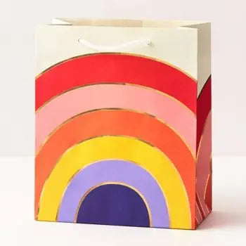 Gold Foil Rainbow Gift Bag - Medium