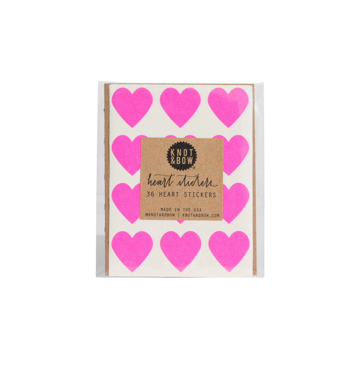 Neon Pink Heart Stickers – The Social Type