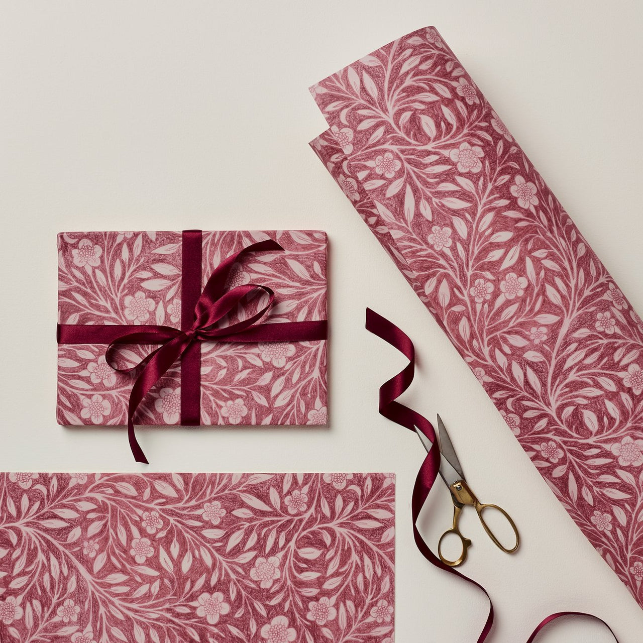 Pink Flora Gift Wrap Sheet